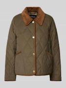 Barbour Jacke mit Druckknopfleiste Modell 'Emilia' in Khaki, Größe 34