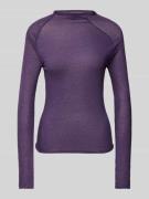 Review Longsleeve mit Stehkragen in Purple, Größe L