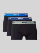 BOSS Trunks mit elastischem Label-Bund im 3er-Pack in Black, Größe L