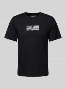 Jack & Jones T-Shirt mit Label-Print Modell 'CORP' in Black, Größe L