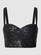 Swing Crop Top mit Paillettenbesatz in Black, Größe 42