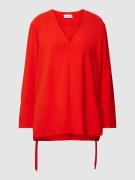 Calvin Klein Womenswear Blusenshirt mit V-Ausschnitt in Rot, Größe 36