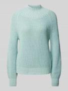 monari Strickpullover mit gerippten Abschlüssen in Mint, Größe 34