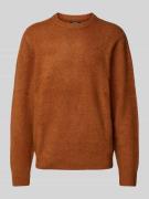 MCNEAL Regular Fit Strickpullover mit Rundhalsausschnitt in Cognac Mel...