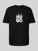 HUGO T-Shirt mit Label-Print Modell 'Dalayer' in Black, Größe L