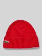 Lacoste Beanie in Strick-Optik in Rot, Größe 1