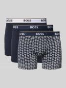 BOSS BOSS Trunks mit elastischem Label-Bund im 3er-Pack in Marine, Grö...