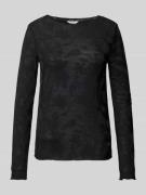 ZABAIONE Longsleeve mit U-Boot-Ausschnitt Modell 'Ha44rley' in Black, ...