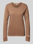 LIU JO SPORT Strickpullover mit Label-Stitching in Cognac, Größe L