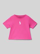 Polo Ralph Lauren Kids T-Shirt mit geripptem Rundhalsausschnitt in Pin...