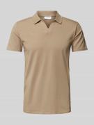 Lindbergh Poloshirt aus Baumwoll-Mix in Beige, Größe L