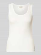 Milano Italy Tanktop mit gerippten Abschlüssen in Offwhite, Größe L