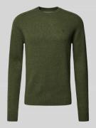 MCNEAL Wollpullover mit Label-Stitching in Khaki Melange, Größe M