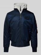 Alpha Industries Bomberjacke mit Stehkragen in Blau, Größe L