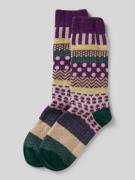 Jake*s Casual Socken mit Teilungsnähten in Violett, Größe 39-42