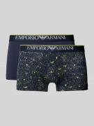 Emporio Armani Trunks mit elastischem Label-Bund im 2er-Pack in Marine...