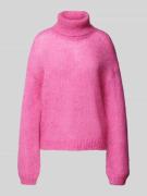 YAS Strickpullover mit Rollkragen Modell 'LAMBI' in Pink, Größe M