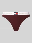 TOMMY HILFIGER String mit elastischem Logo-Bund in Bordeaux, Größe XL