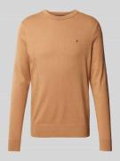 Tommy Hilfiger Strickpullover mit Logo-Stitching Modell 'PIMA' in Came...