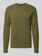 Tommy Hilfiger Strickpullover mit Rundhalsausschnitt in Oliv, Größe M