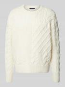 Tommy Hilfiger Strickpullover mit Strukturmuster in Offwhite, Größe L