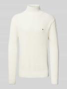 Tommy Hilfiger Strickpullover mit Stehkragen in Offwhite, Größe XL