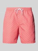 Mango Badehose mit Allover-Muster in Hellrot, Größe S