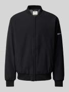 CHAMPION Bomberjacke mit Label-Print in Black, Größe M