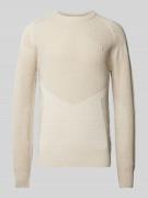 G-Star Raw Strickpullover mit Strukturmuster in Offwhite, Größe L