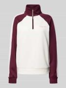 TheJoggConcept Sweatshirt mit Troyer-Kragen Modell 'SIMA' in Bordeaux,...