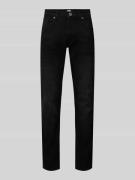 Petrol Slim Fit Jeans im 5-Pocket-Design in Black, Größe 30/32