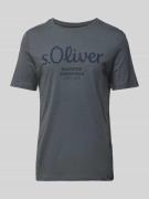 s.Oliver RED LABEL T-Shirt mit Label-Print in Anthrazit, Größe 3XL