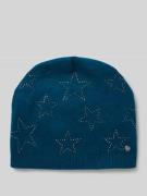 CAPELLI NEW YORK Beanie mit Label-Detail und Woll-Anteil in Petrol, Gr...