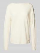 Brax Strickpullover mit U-Boot-Ausschnitt Modell 'LIZ' in Offwhite, Gr...