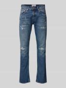 Replay Straight Fit Jeans im Destroyed-Look Modell 'GROVER' in Jeansbl...