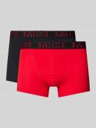 HOM Boxershorts mit elastischem Label-Bund im 2er-Pack in Rot, Größe L