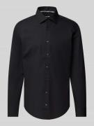 SEIDENSTICKER Slim Fit Business-Hemd mit Kentkragen in Black, Größe 44