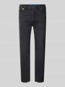 Hugo Blue Slim Fit Jeans mit Knopfverschluss Modell 'Brody' in Anthraz...