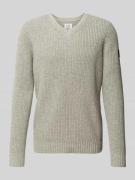 ECOALF Strickpullover mit V-Ausschnitt Modell 'BOJALF' in Hellgrau, Gr...