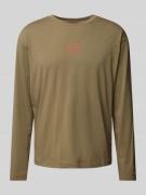 HUGO Longsleeve mit Label-Print Modell 'Laze' in Oliv, Größe S