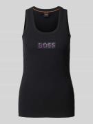 BOSS Orange Tanktop mit Label-Patch Modell 'EMATITE' in Black, Größe M