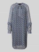 comma Knielanges Kleid mit Schleifen-Detail in Royal, Größe 36