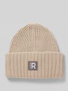 Roeckl Beanie mit Label-Badge in Beige, Größe 1