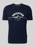 HECHTER PARIS T-Shirt mit Label-Print in Marine, Größe S