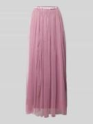LACE & BEADS Ausgestellter Maxirock aus Tüll in Rose, Größe XXS