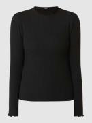 Only Slim Fit Langarmshirt mit Rippenstruktur Modell 'EMMA' in Black, ...