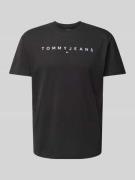 Tommy Jeans T-Shirt mit Label-Stitching in Black, Größe L