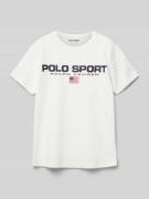 Polo Sport Regular Fit T-Shirt aus Baumwolle in Ecru, Größe L