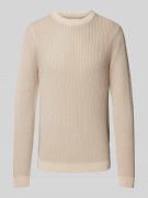 Jack & Jones Strickpullover mit Rundhalsausschnitt in Beige, Größe L