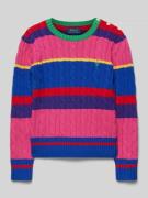 Polo Ralph Lauren Kids Strickpullover mit Zopfmuster in Pink, Größe 11...